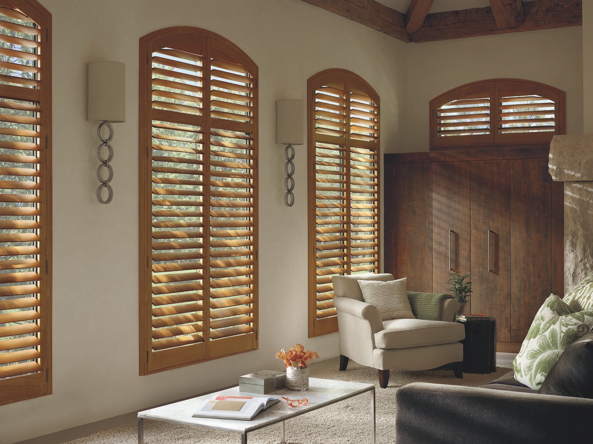 Hunter Douglas Heritance® Wood Blinds PowerView Automation Raleigh, North Carolina (NC) discover faux wood blinds, drapery.