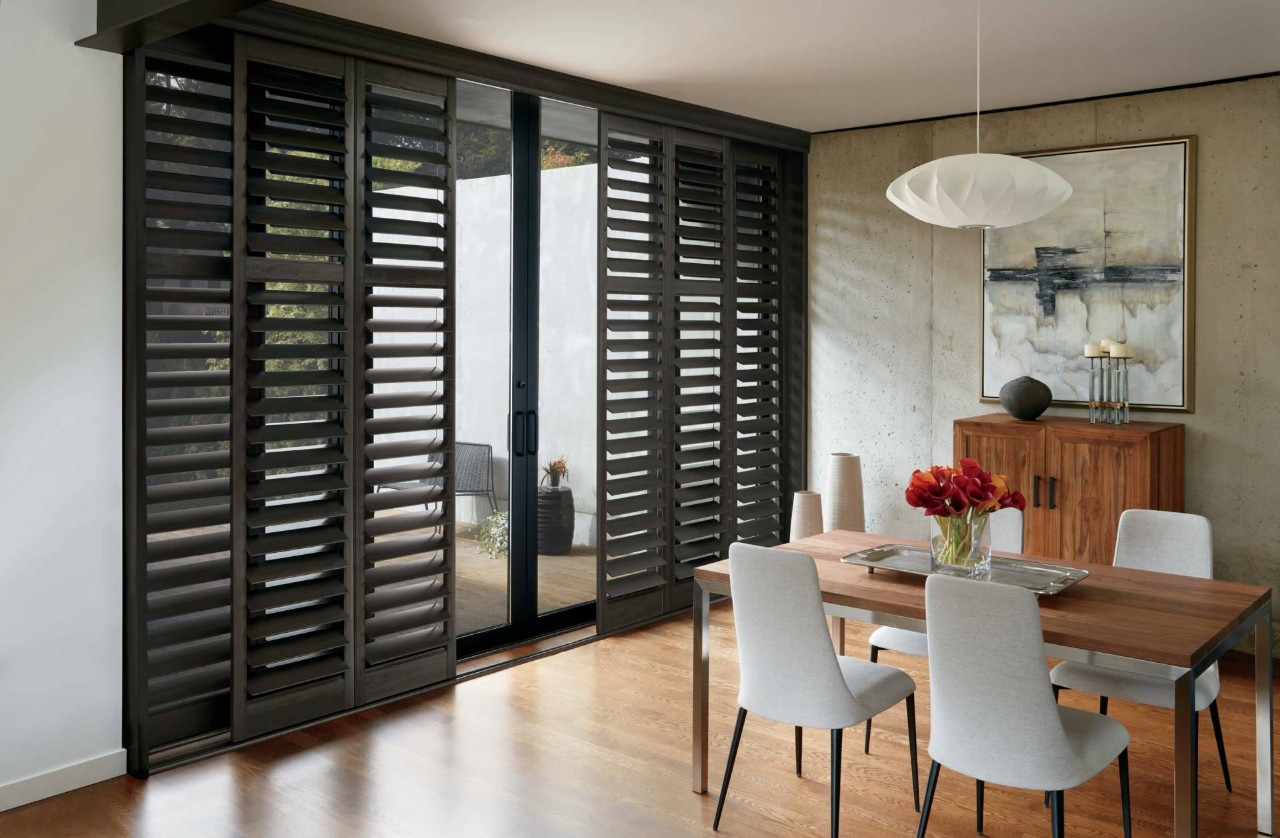  New Style Shutters in Modern Dining Room near Apex, NC